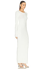 Eterne Long Sleeve Crewneck Maxi Dress in Cream, view 2, click to view large image.