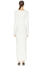 Eterne Long Sleeve Crewneck Maxi Dress in Cream, view 3, click to view large image.