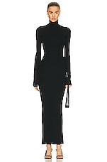 Eterne Long Sleeve Turtleneck Maxi Dress in Black, view 1, click to view large image.