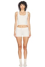 Eterne Drawstring Short in Cream, view 5, click to view large image.