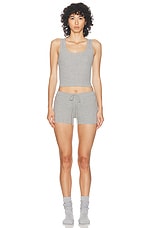 Eterne Drawstring Short in Heather Grey, view 5, click to view large image.