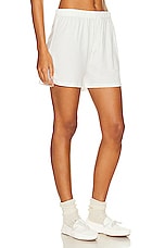 Eterne Lounge Boxer Short in Ivory, view 2, click to view large image.