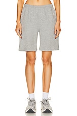 Eterne Terry Boyfriend Short in Heather Grey, view 1, click to view large image.