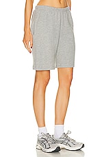 Eterne Terry Boyfriend Short in Heather Grey, view 2, click to view large image.