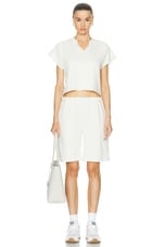 Eterne Terry Boyfriend Short in Cream, view 5, click to view large image.