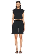 Eterne Terry Boyfriend Short in Black, view 4, click to view large image.