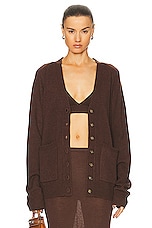 Eterne Theodore Cardigan in Chocolate, view 1, click to view large image.