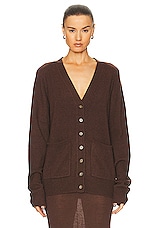 Eterne Theodore Cardigan in Chocolate, view 2, click to view large image.