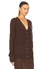 Eterne Theodore Cardigan in Chocolate, view 3, click to view large image.