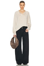 Eterne Brady Cashmere Sweater in Oatmeal, view 4, click to view large image.
