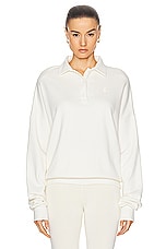 Eterne Oversized Polo Sweatshirt in Cream, view 1, click to view large image.