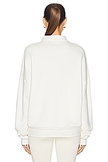 Eterne Oversized Polo Sweatshirt in Cream, view 3, click to view large image.