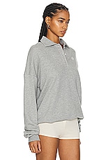 Eterne Oversized Polo Sweatshirt in Heather Grey, view 2, click to view large image.