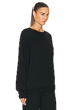 Eterne Oversized Crewneck Sweatshirt in Black, view 2, click to view large image.