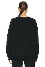 Eterne Oversized Crewneck Sweatshirt in Black, view 3, click to view large image.
