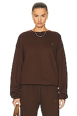Eterne Oversized Crewneck Sweatshirt in Heather Brown, view 1, click to view large image.