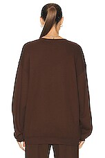 Eterne Oversized Crewneck Sweatshirt in Heather Brown, view 3, click to view large image.