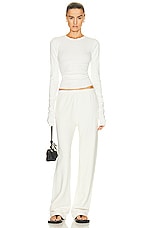 Eterne Straight Leg Sweatpant in Cream, view 4, click to view large image.