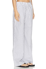 Eterne Lounge Pant in White & Black Stripe, view 2, click to view large image.