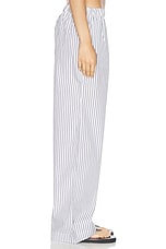 Eterne Lounge Pant in White & Black Stripe, view 3, click to view large image.