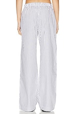 Eterne Lounge Pant in White & Black Stripe, view 4, click to view large image.