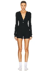 Eterne Thermal Romper in Black, view 1, click to view large image.