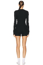 Eterne Thermal Romper in Black, view 3, click to view large image.
