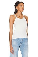 Eterne Rib Tank Top in Ivory, view 2, click to view large image.