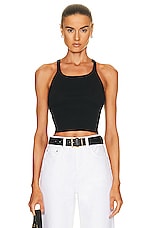 Eterne Cropped Rib Tank Top in Black, view 1, click to view large image.