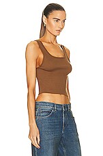 Eterne Cropped Scoop Neck Tank Top in Earth, view 2, click to view large image.