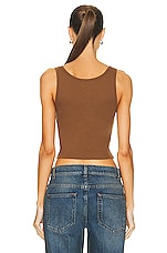 Eterne Cropped Scoop Neck Tank Top in Earth, view 3, click to view large image.