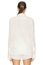 Eterne Jolene Button Down Top in Ivory, view 3, click to view large image.