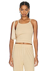 Eterne Rib Tank Top in Sand, view 1, click to view large image.