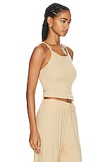 Eterne Rib Tank Top in Sand, view 2, click to view large image.