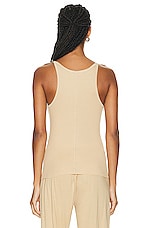Eterne Rib Tank Top in Sand, view 3, click to view large image.