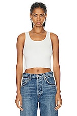 Eterne Cropped Scoop Neck Tank Top in Ivory, view 1, click to view large image.