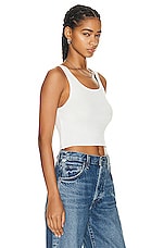 Eterne Cropped Scoop Neck Tank Top in Ivory, view 2, click to view large image.