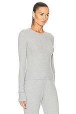 Eterne Long Sleeve Thermal Top in Heather Grey, view 2, click to view large image.