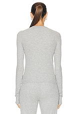 Eterne Long Sleeve Thermal Top in Heather Grey, view 3, click to view large image.