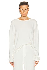 Eterne Oversized Thermal Top in Ivory, view 1, click to view large image.