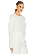Eterne Oversized Thermal Top in Ivory, view 2, click to view large image.