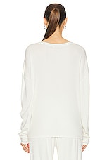 Eterne Oversized Thermal Top in Ivory, view 3, click to view large image.