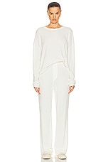 Eterne Oversized Thermal Top in Ivory, view 4, click to view large image.