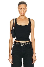 Eterne Rib Racerback Tank Top in Black, view 1, click to view large image.