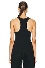Eterne Rib Racerback Tank Top in Black, view 3, click to view large image.