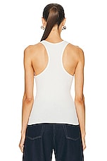 Eterne Rib Racerback Tank Top in Ivory, view 3, click to view large image.