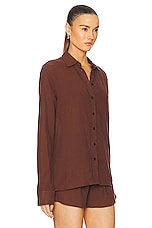 Eterne Jolene Button Down Top in Chocolate, view 2, click to view large image.