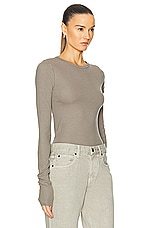 Eterne Long Sleeve Fitted Top in Clay, view 2, click to view large image.