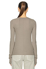 Eterne Long Sleeve Fitted Top in Clay, view 3, click to view large image.