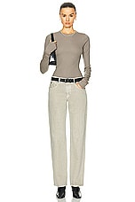 Eterne Long Sleeve Fitted Top in Clay, view 4, click to view large image.